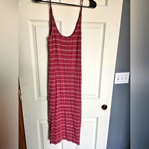 Gentle Fawn burgundy stripped cotton maxi tank dress. Sz XS.